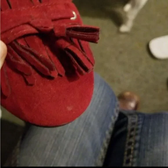 Fade Glory Maroon Suede Loafers - Picture 3 of 5
